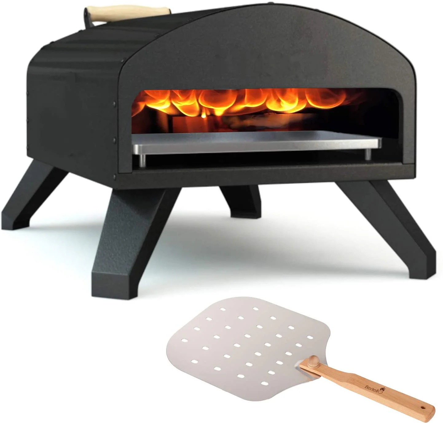 Outdoor Pizza Oven Black + Pizza Peel Combo