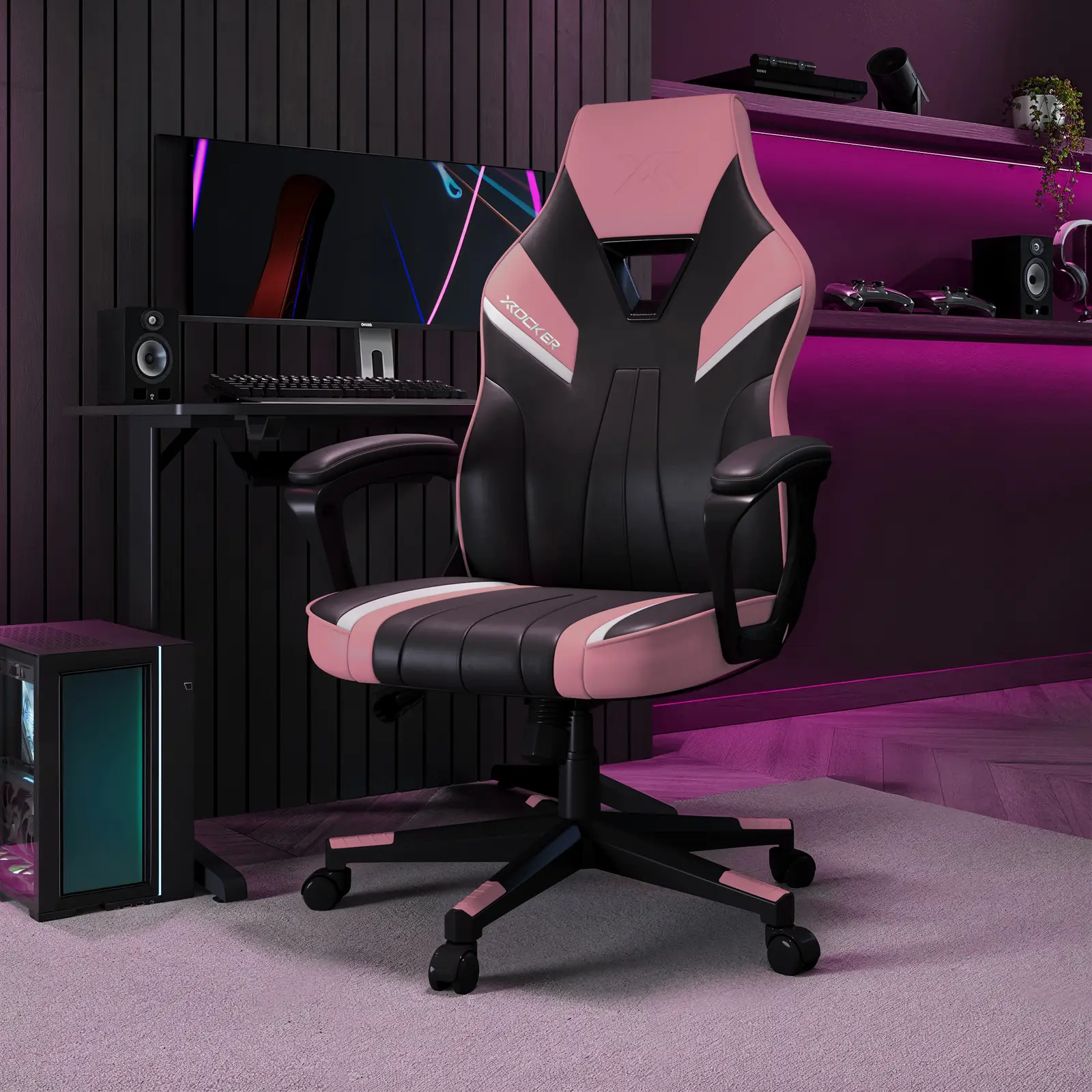 Tempest Ergonomic PC Office Gaming Chair - Pink