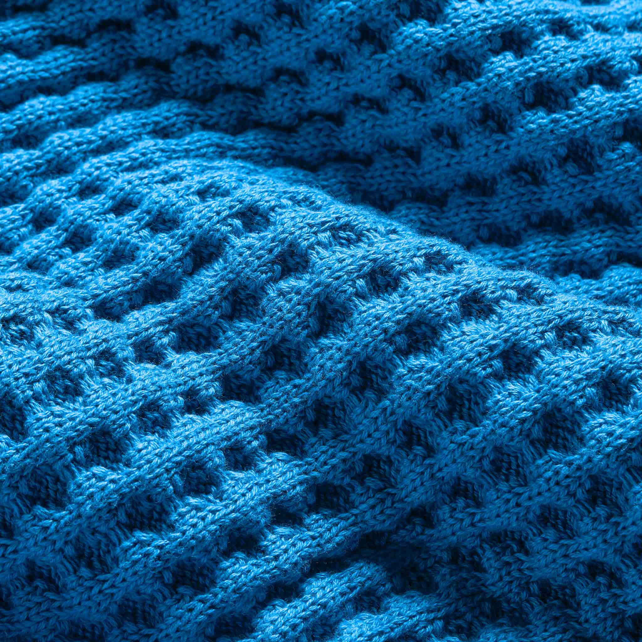 Chunky Waffle Knit Throw Blanket