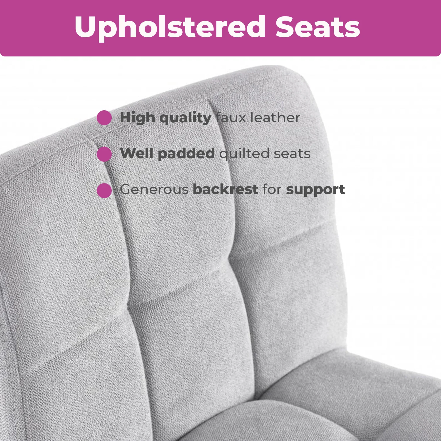 Neo Bar Stool Grey Fabric with Adjustable Black Steel Base