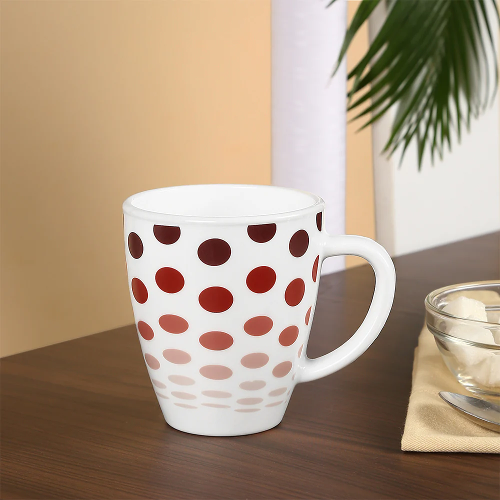 Larah by Borosil Polka Red Mug, 390ml