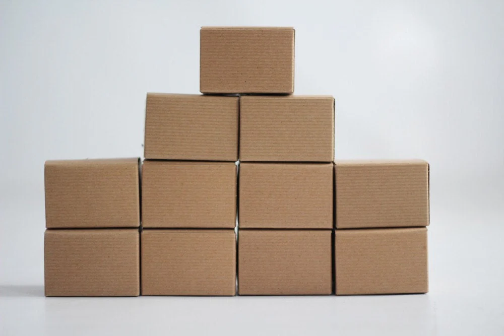 Natural Gift Box 3x3x2 ( 3 in x 3 in x 2 in ) Lot of 150