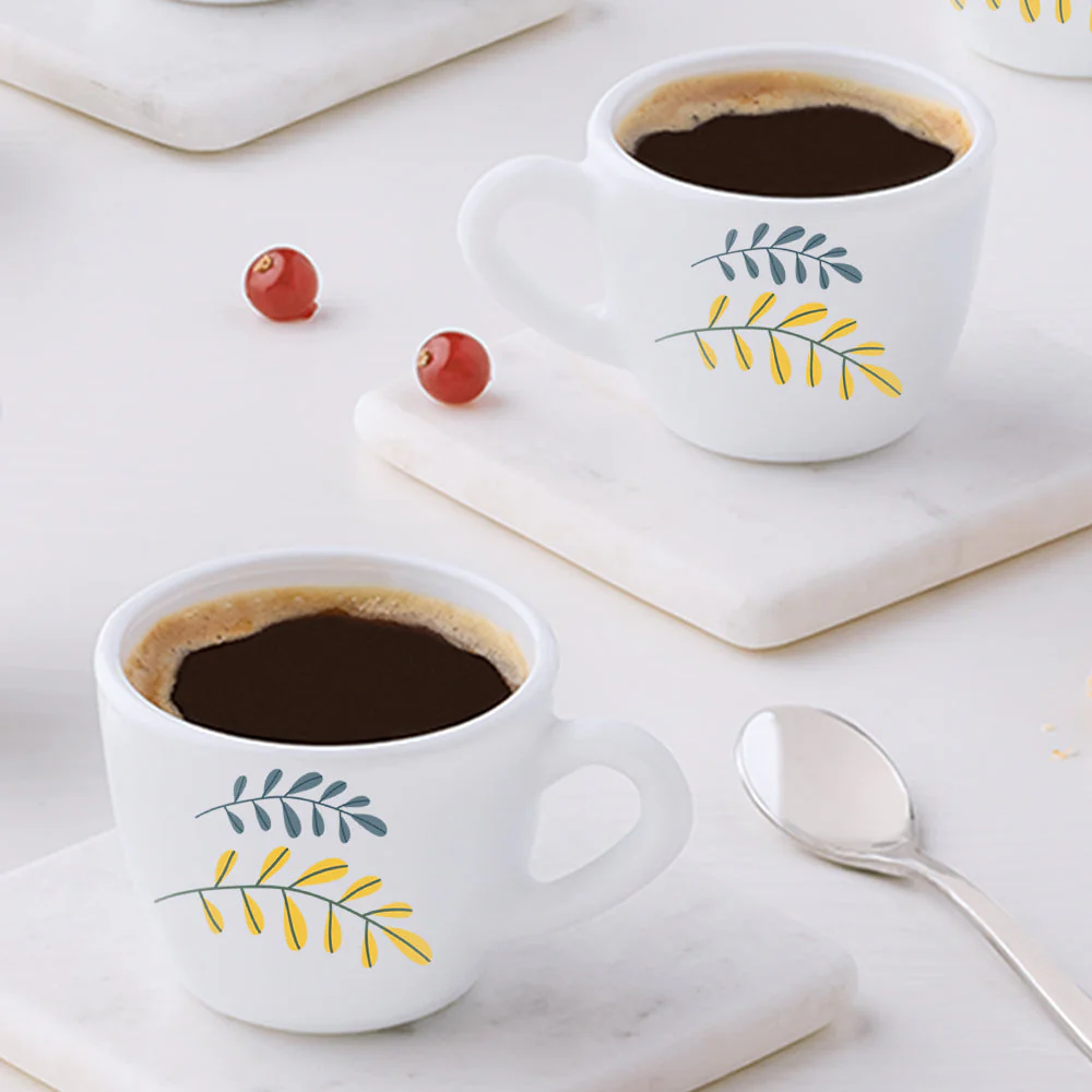 Larah by Borosil Niva Cup Set, 140ml x 6