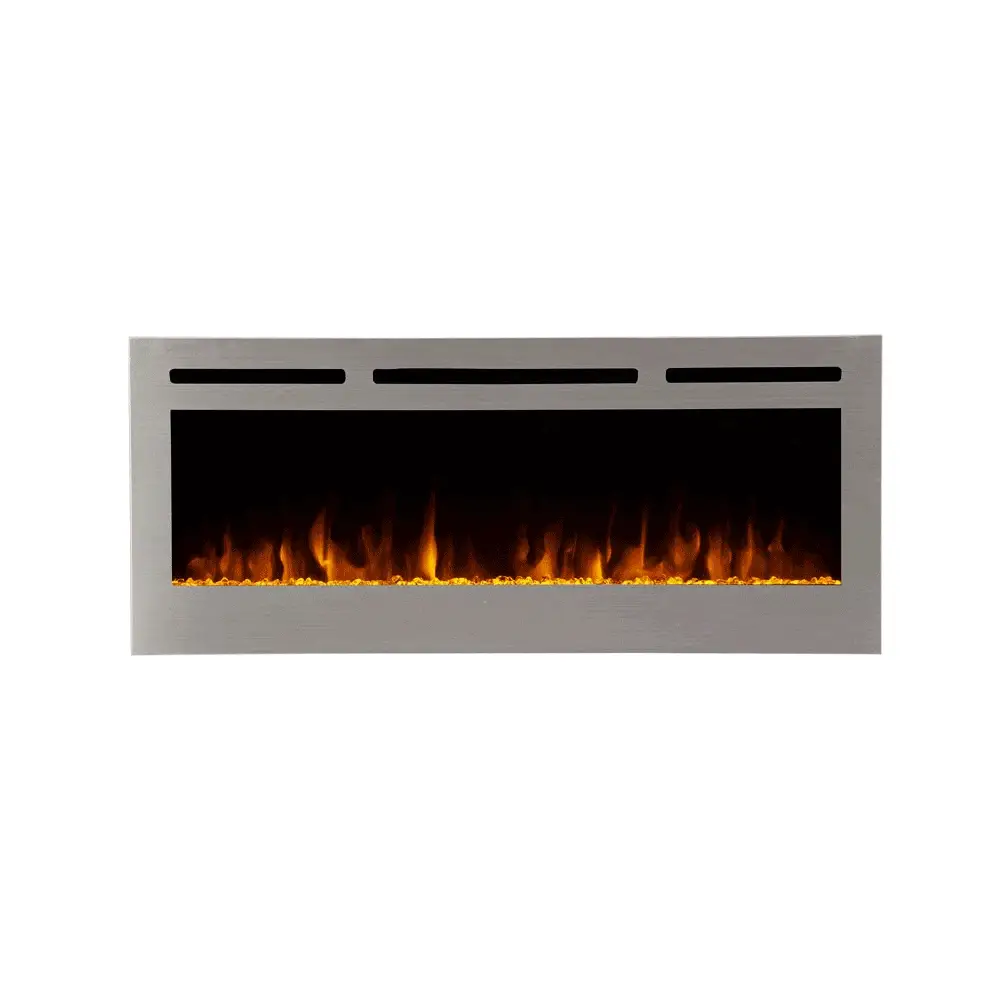 The Sideline Deluxe Stainless Steel 72 Inch Recessed Smart Electric Fireplace 86279