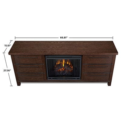 Parsons Electric Fireplace Entertainment Center in Chestnut Oak