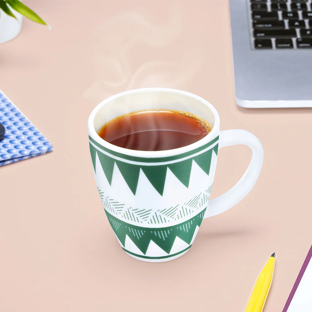 Larah by Borosil Tri Wave Mug Set, 400ml x 2