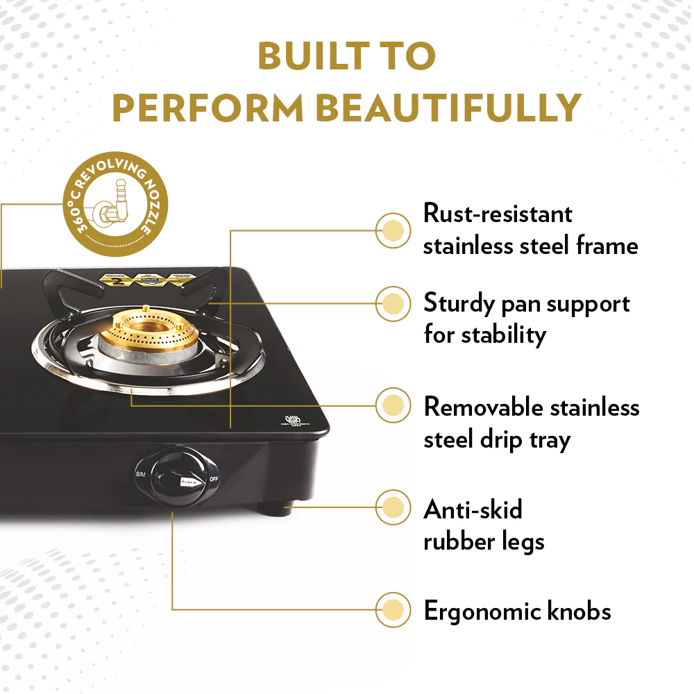 Borosil Magnum Pro Glass-top Gas stove, 3 Burners