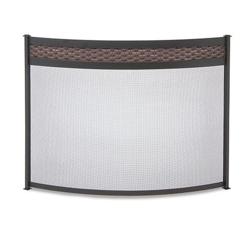 Basket Weave Bowed Screen, Matte Black