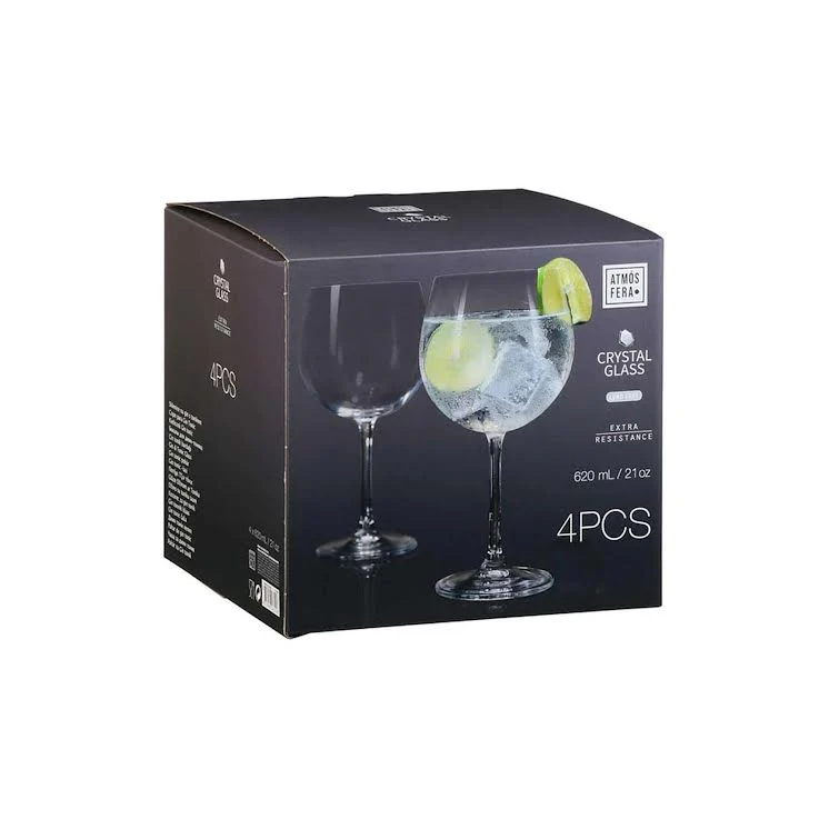 Atmos Fera 4 Piece 620ml Crystal Glass Set Clear
