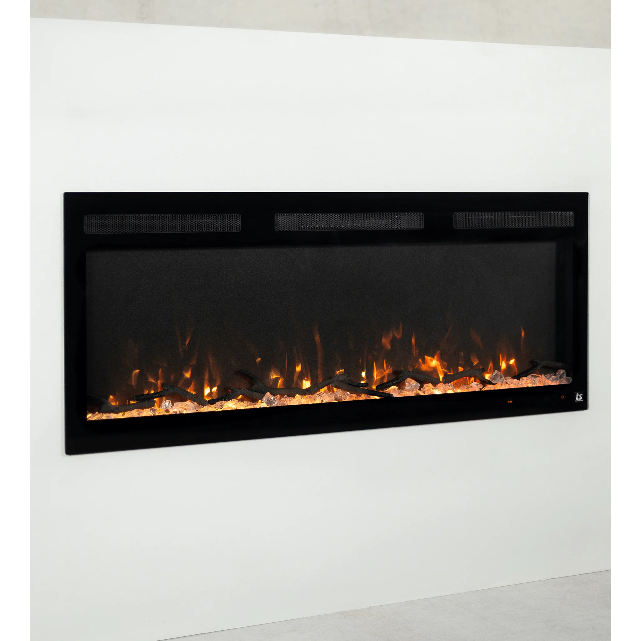 Sideline Fury 57 Inch Slim-Depth Recessed Smart Electric Fireplace 80055