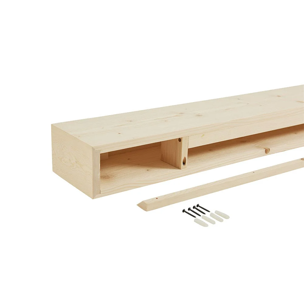 Encase Floating Unfinished Electric Fireplace Wood Mantel