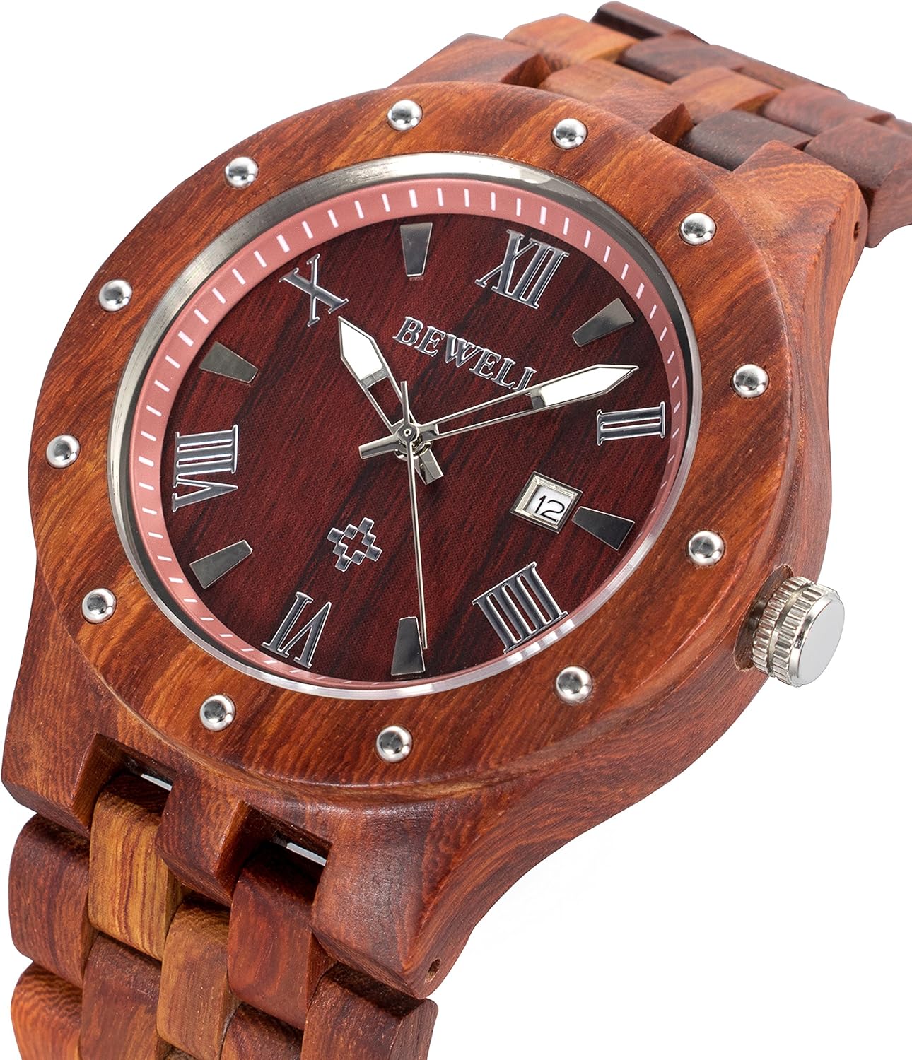 Men's Wooden Watches Handmade Analog Quartz Luminous Wristwatch