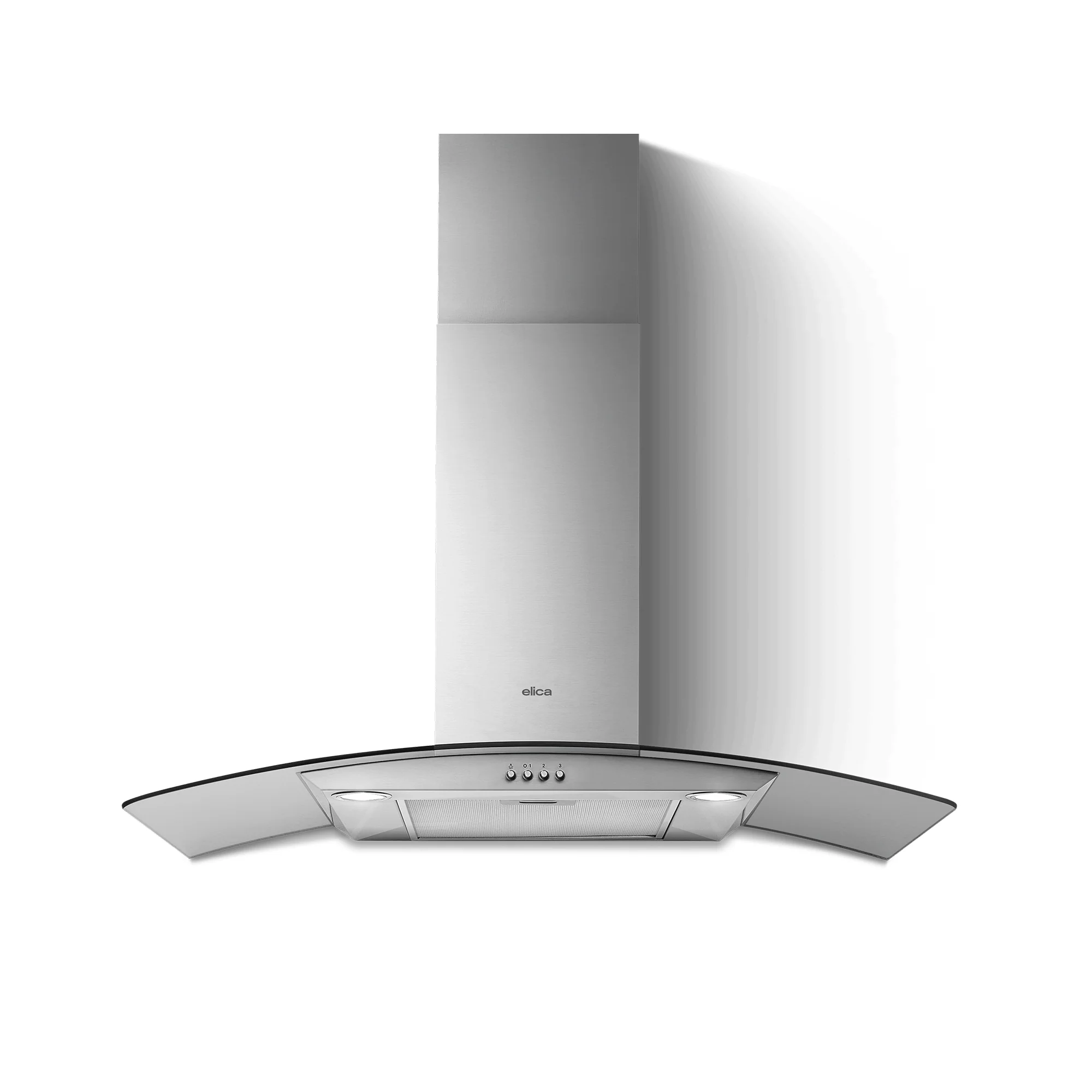 Elica 60cm Curved Glass Cooker-Hood/Extractor Silver