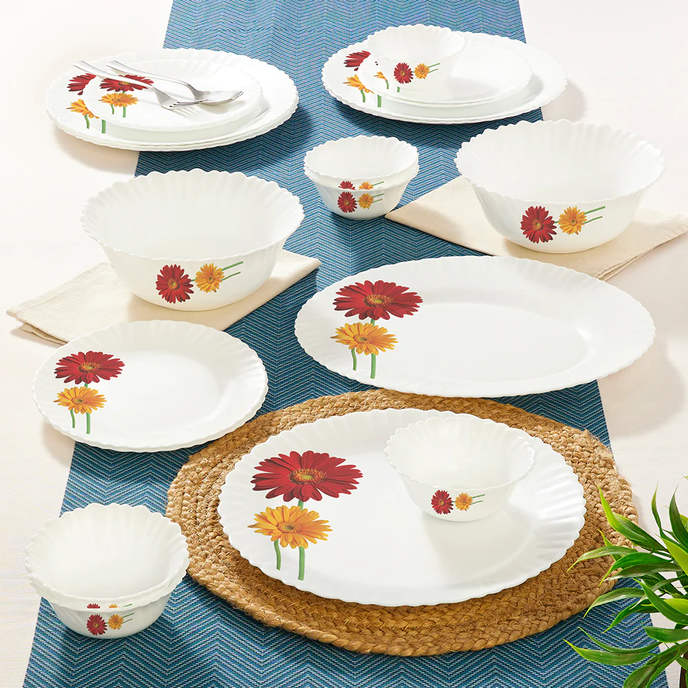 Larah by Borosil Zinnia Dinner Set, 21 pc