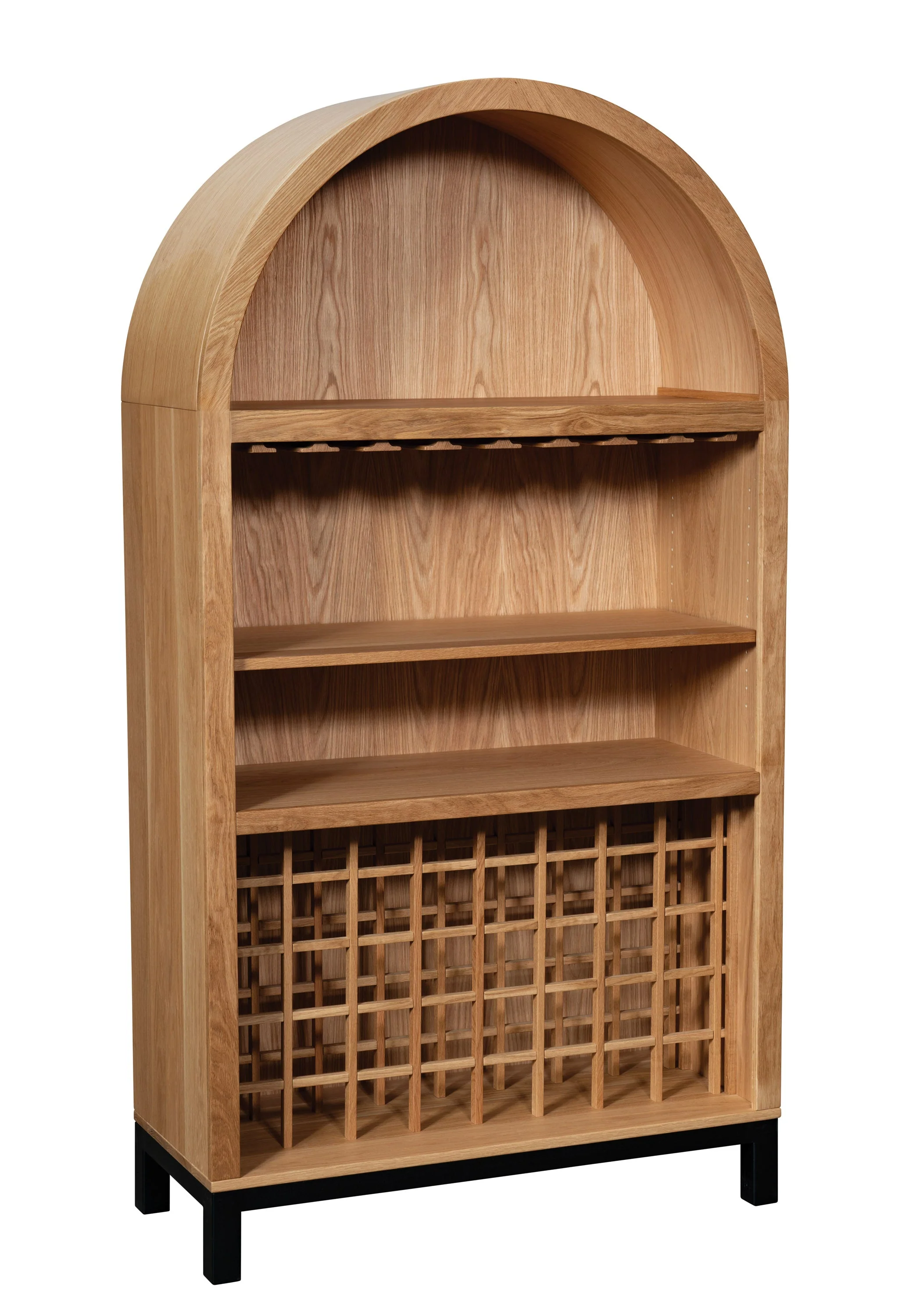 Amish Bentley Hutch with Wine Rack and Stemware Holder
