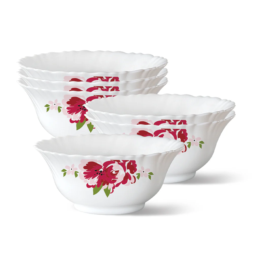 Larah by Borosil Rose Red 6 pc Soup Bowl