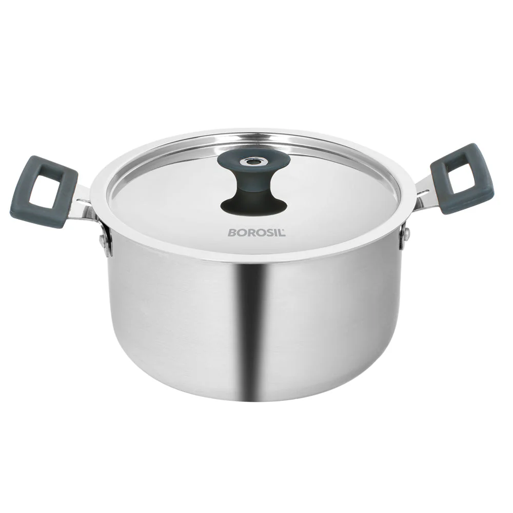 Borosil Cookfresh Triply Casserole (Silicone Handle + Lid), 2.2L
