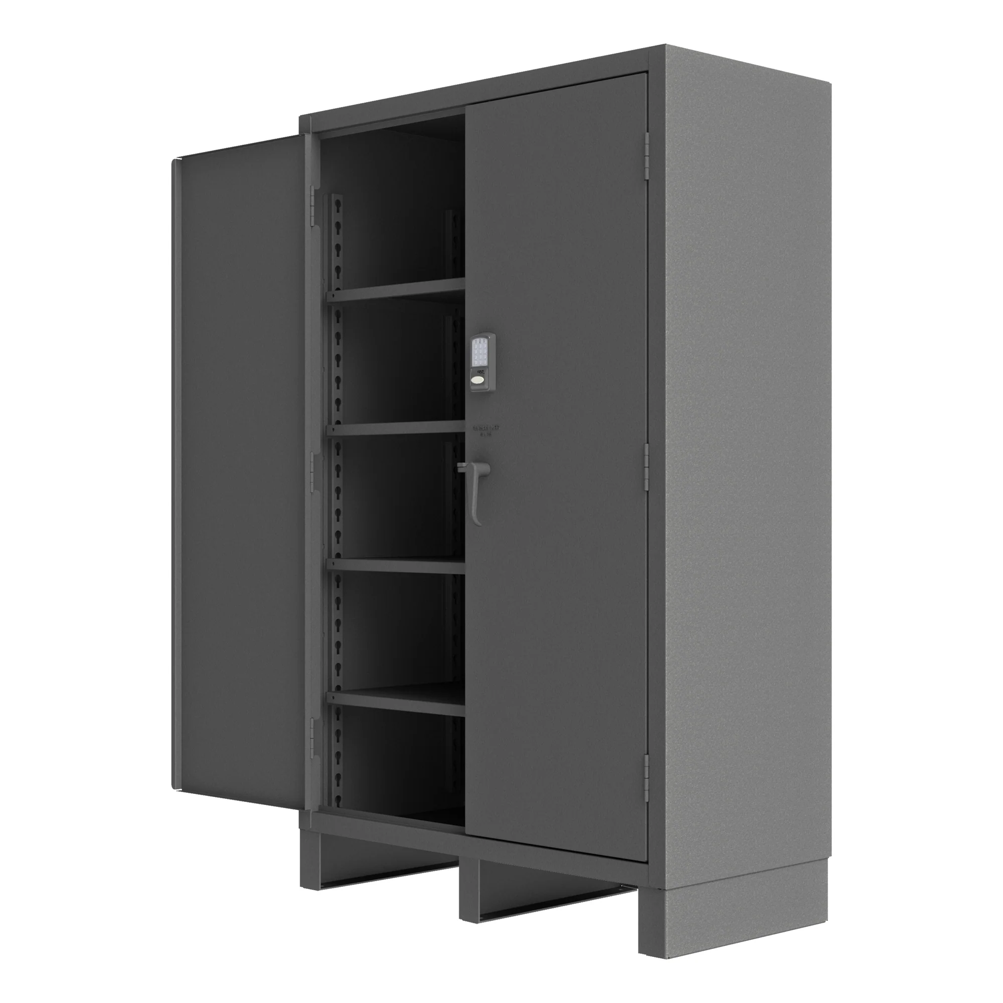 Durham 3704CX-BLP4S-95 14-Gauge Security Access Control Cabinet with 4 Shelves
