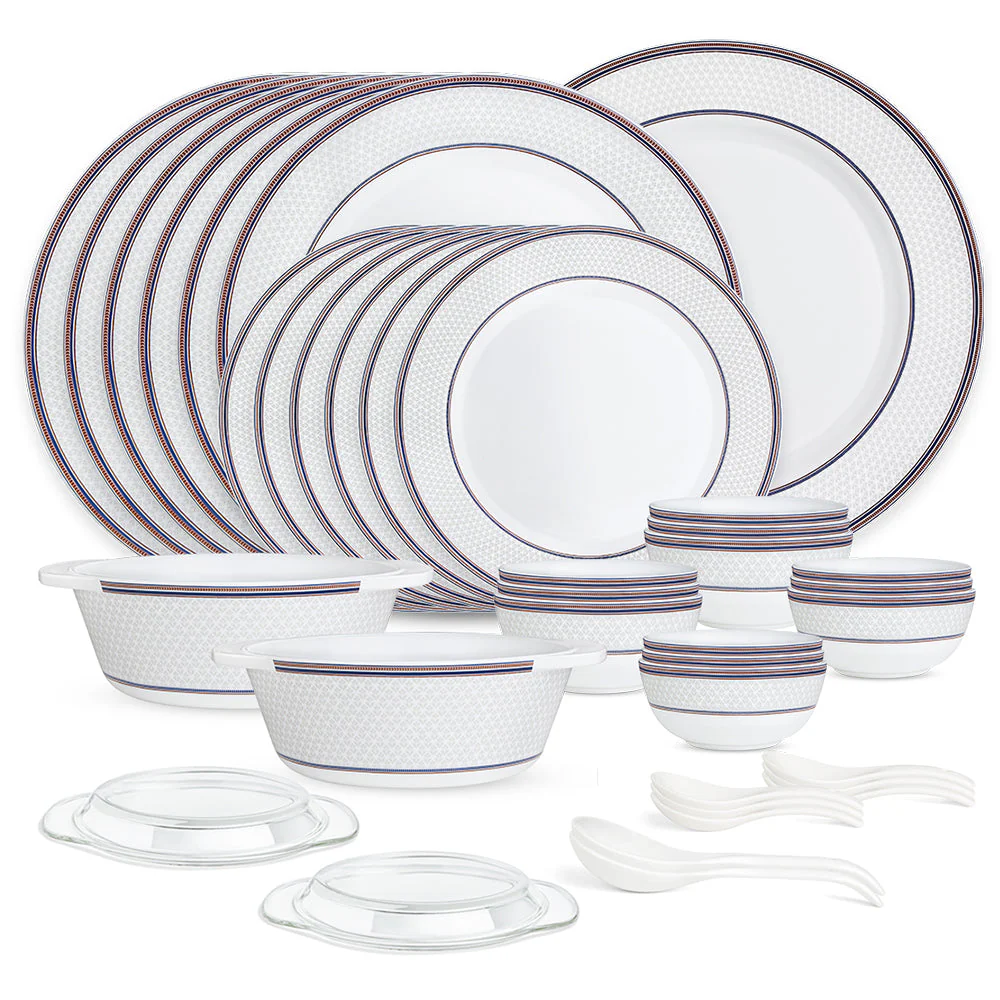 Larah By Borosil Starlight Dinner Set, 37 pc