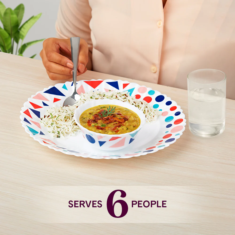 Larah by Borosil, Speckle Dinner Set, 35 pc