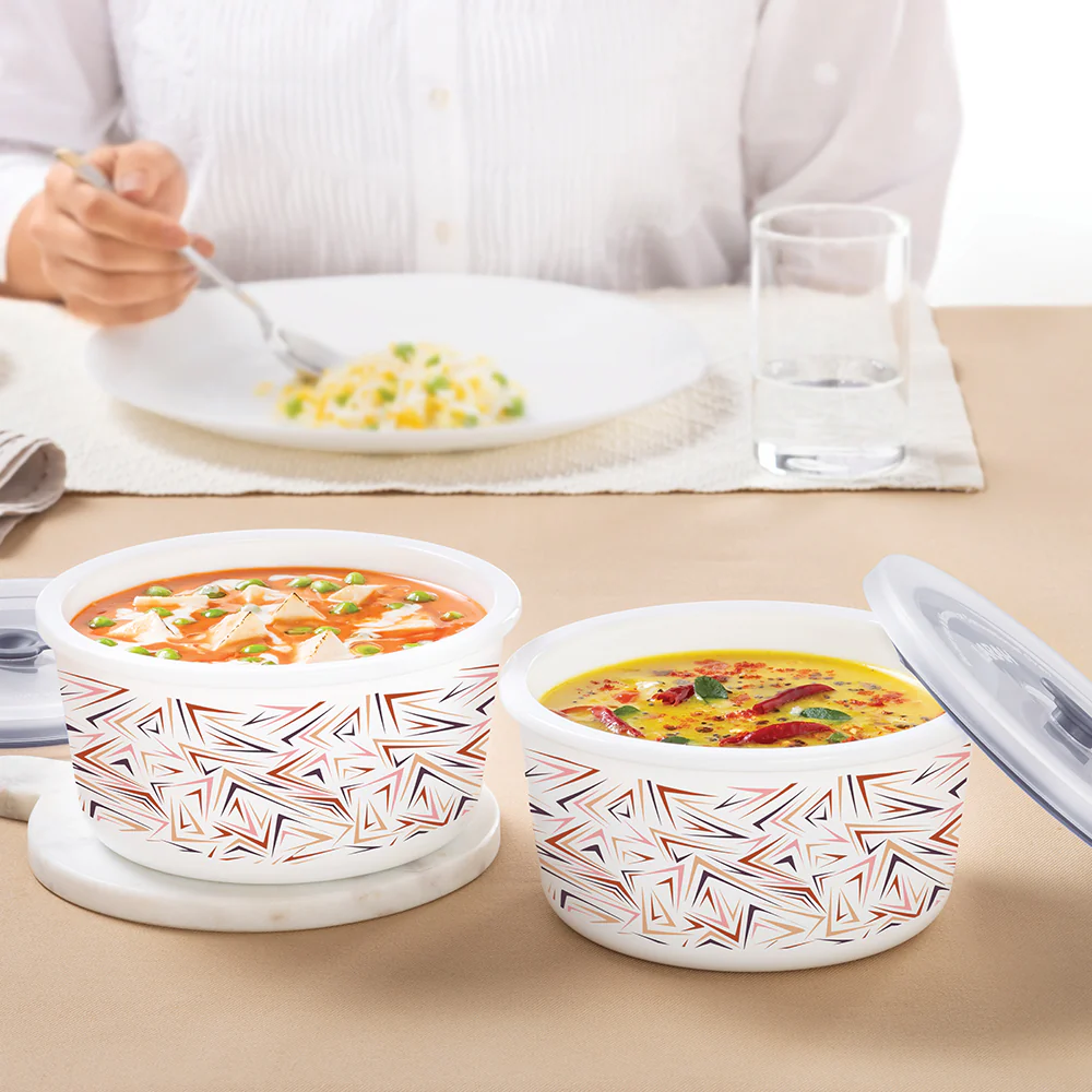 Larah By Borosil Comet Storage Bowl Set, 800ml x 2