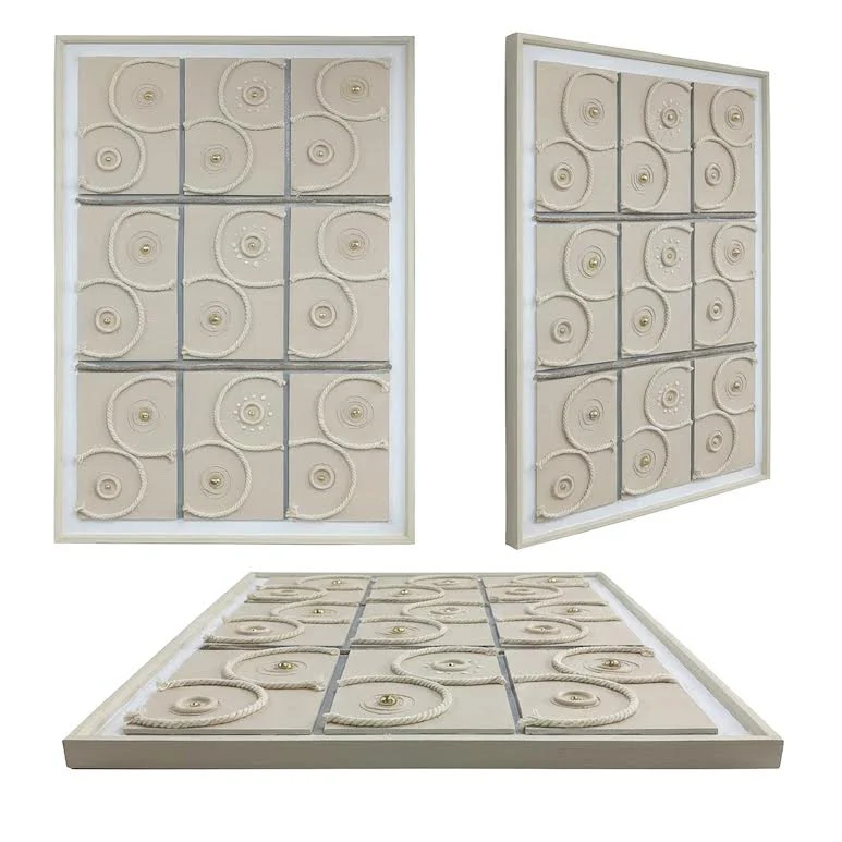 80 x 120cm Spiral Design Frame Cream