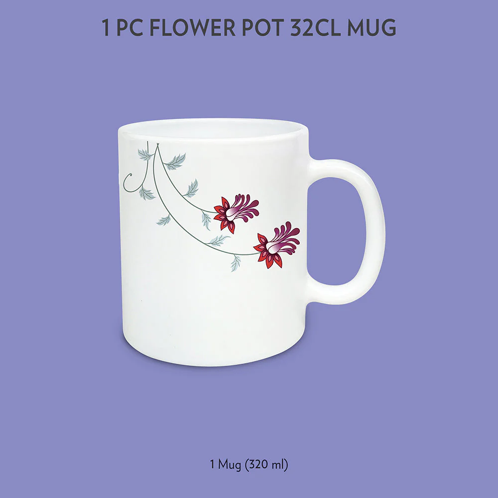 Larah by Borosil Flower Pot Mug, 320ml