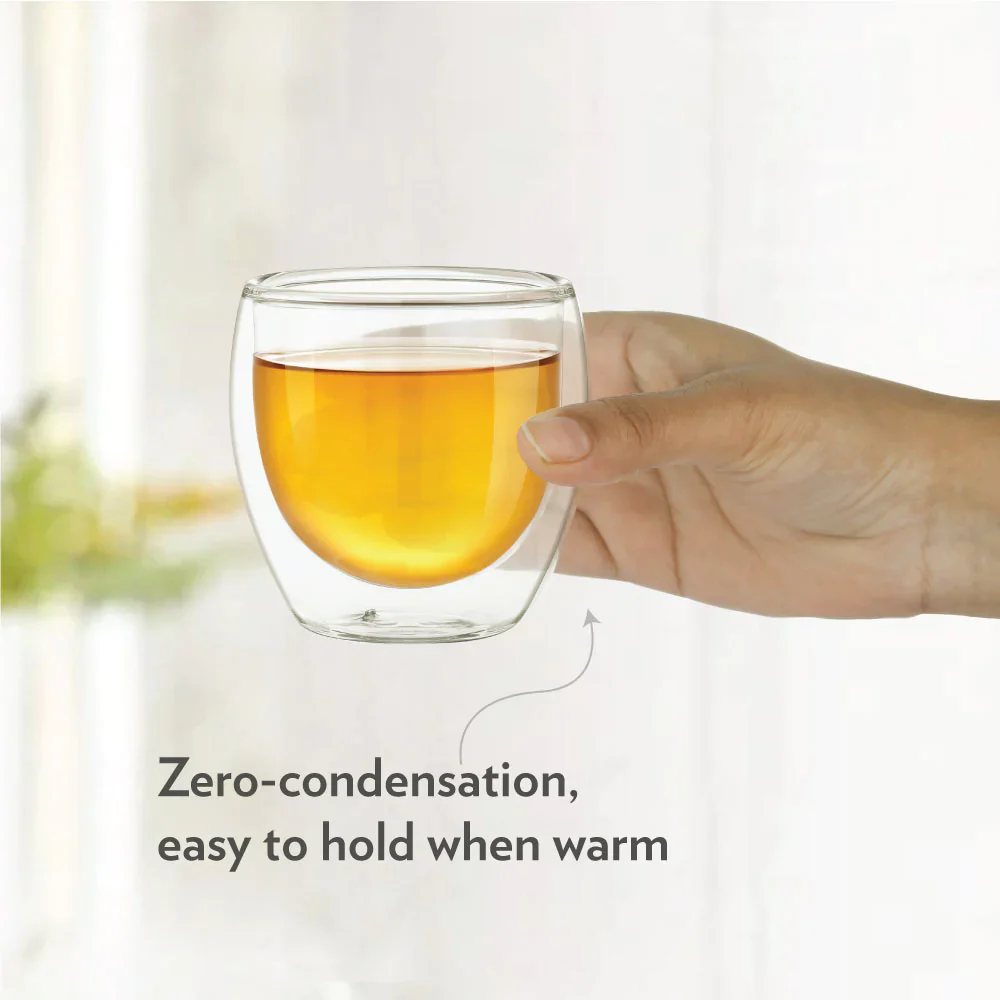 Borosil Bella Double Wall Glass Tumbler, Set of 2, 300ml