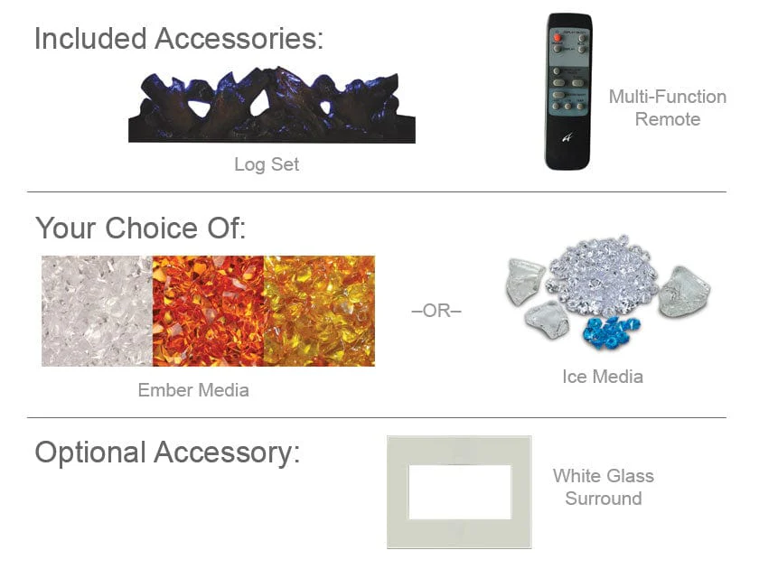 Amantii Zero Clearance Series 26-In Built-In Electric Fireplace - ZECL-26-2923