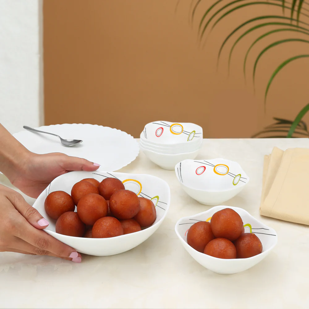 Larah by Borosil Splendour Pudding Set, 7 pc (Square)