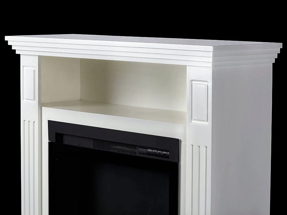 Maddie Electric Fireplace Media Cabinet in White