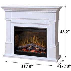 Essex Electric Fireplace Mantel Package in White