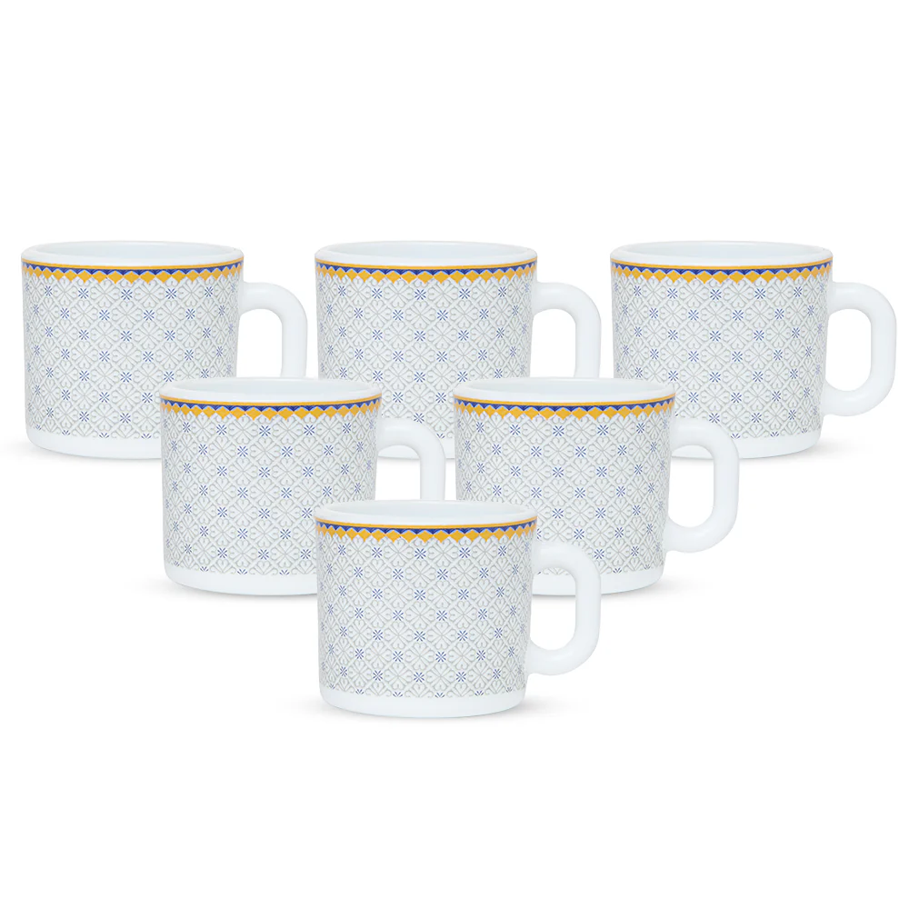Larah By Borosil Kosmia Mug Set, 100ml x 6