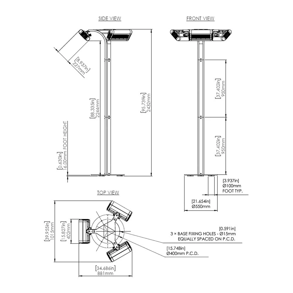Solaira Malibu Series Infrared Patio Heater 6000W 240V