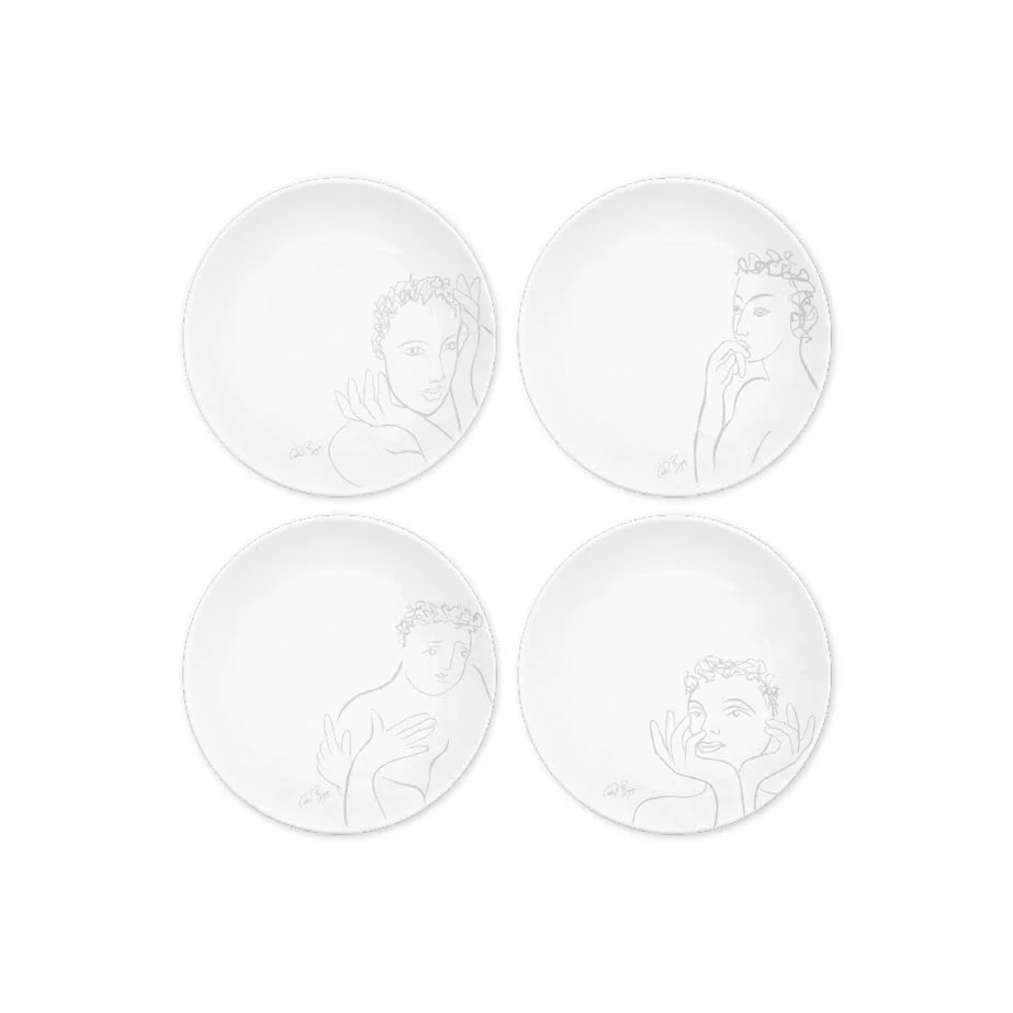 Carrol Boyes 4 Piece Sketchbook Side Plate Set Grey