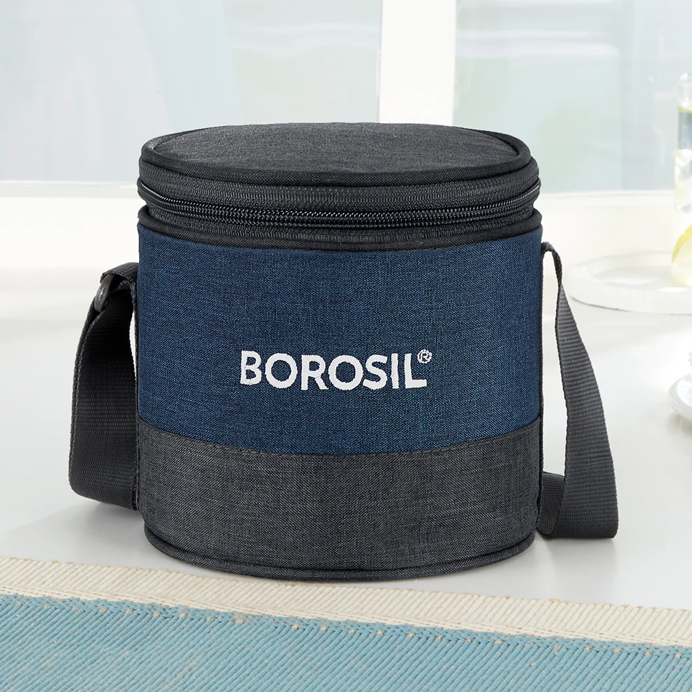 Borosil Elite Tall Lunch Bag, Round, For Set of 2, (400ml) (Only Bag)