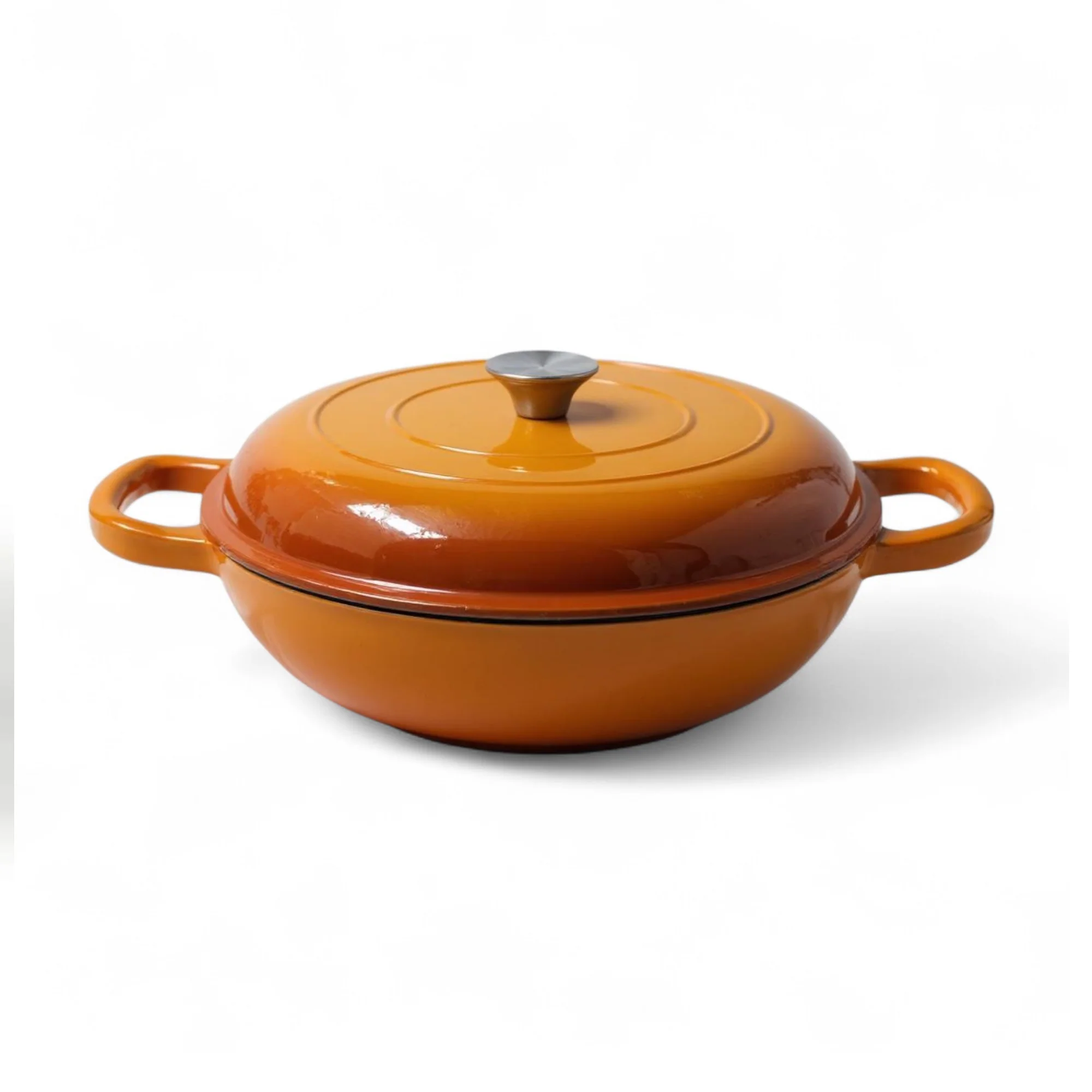 CH 30cm Cast Iron Casserole Orange