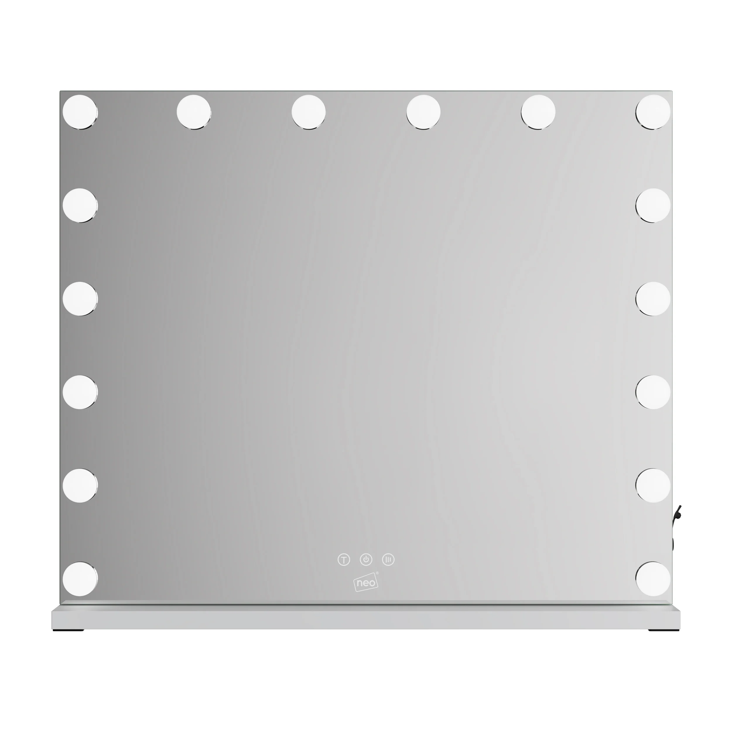 Neo Hollywood Vanity Touch Wall Mounted and Freestanding Mirror with 16 LED Bulbs
