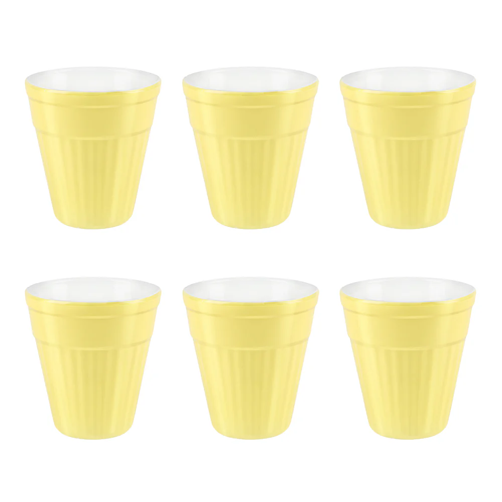 Larah By Borosil Kulhad Set of 6, Sun Yellow, 200ml