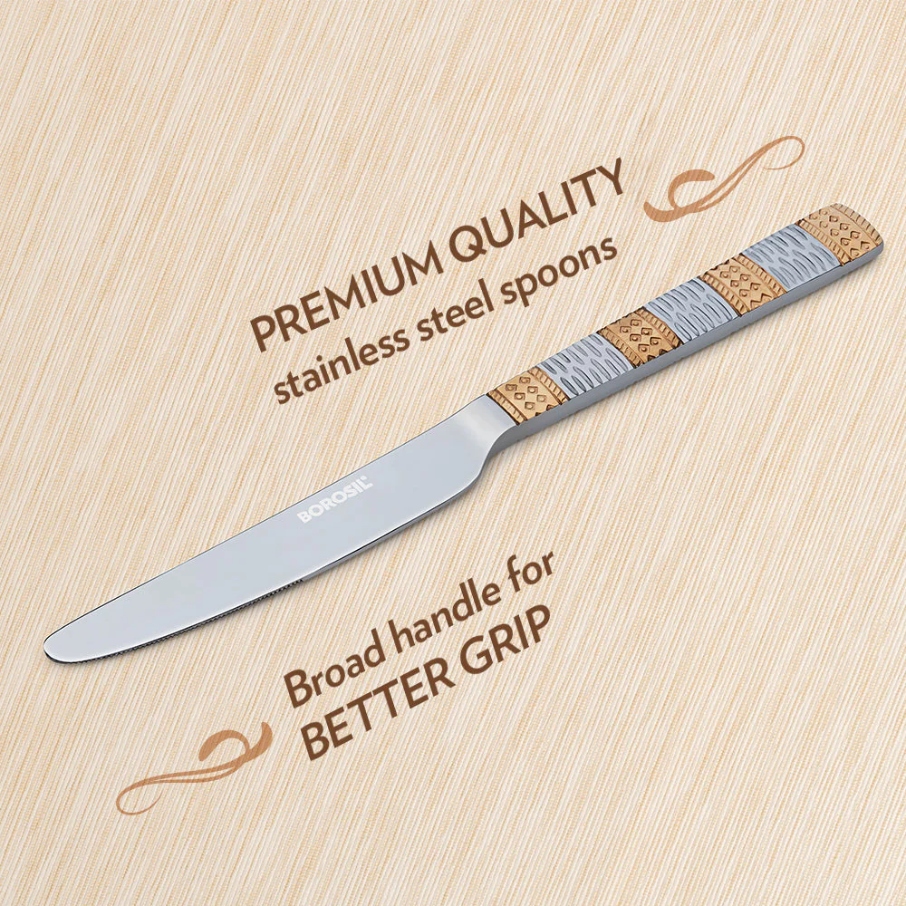 Borosil Gold Butter Knife, Set of 2-21 cm