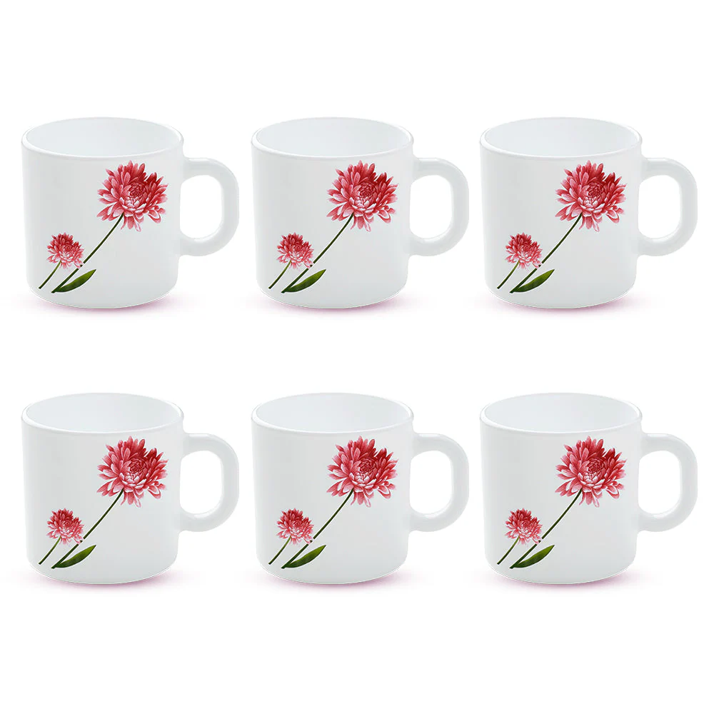 Larah by Borosil Belle Mug Set, 320ml x 4