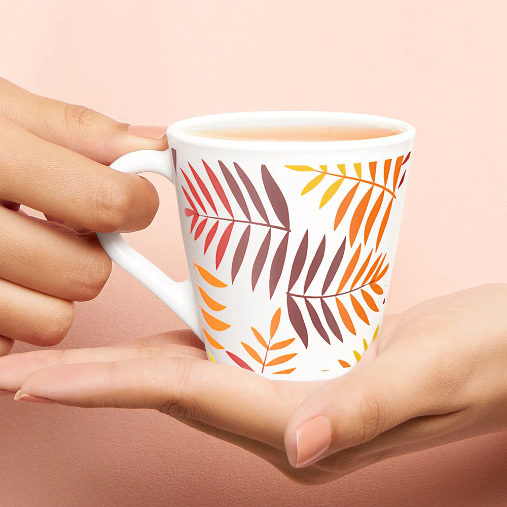 Larah by Borosil Novelty Costa Mug Set, 160ml x 6