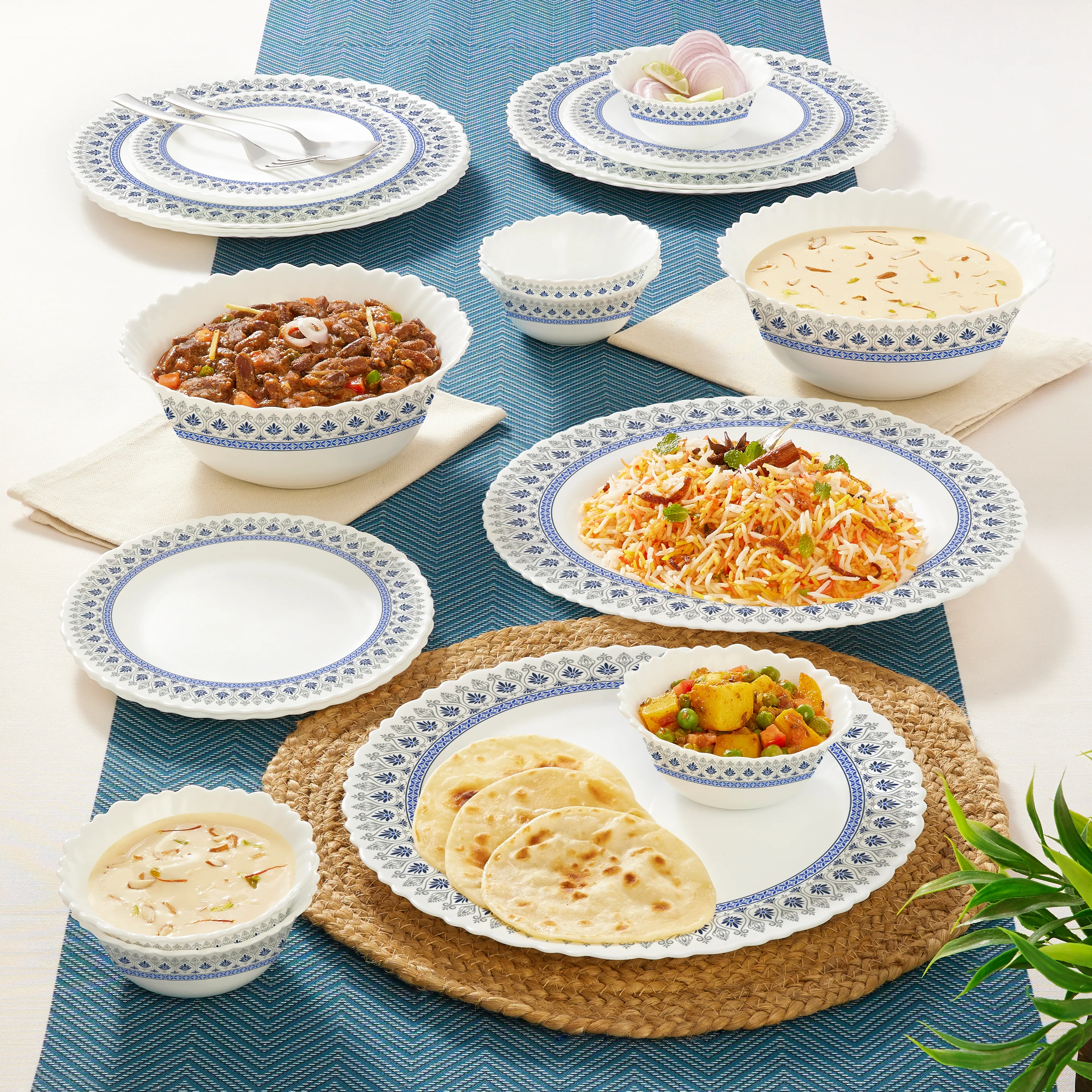 Larah by Borosil Ocean Dinner Set, 21 pc