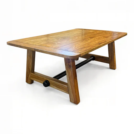 Amish Fulton Solid Top Trestle Dining Table