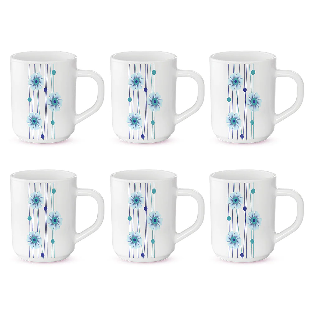 Larah by Borosil Bluebell Mug Set, 240ml x 2