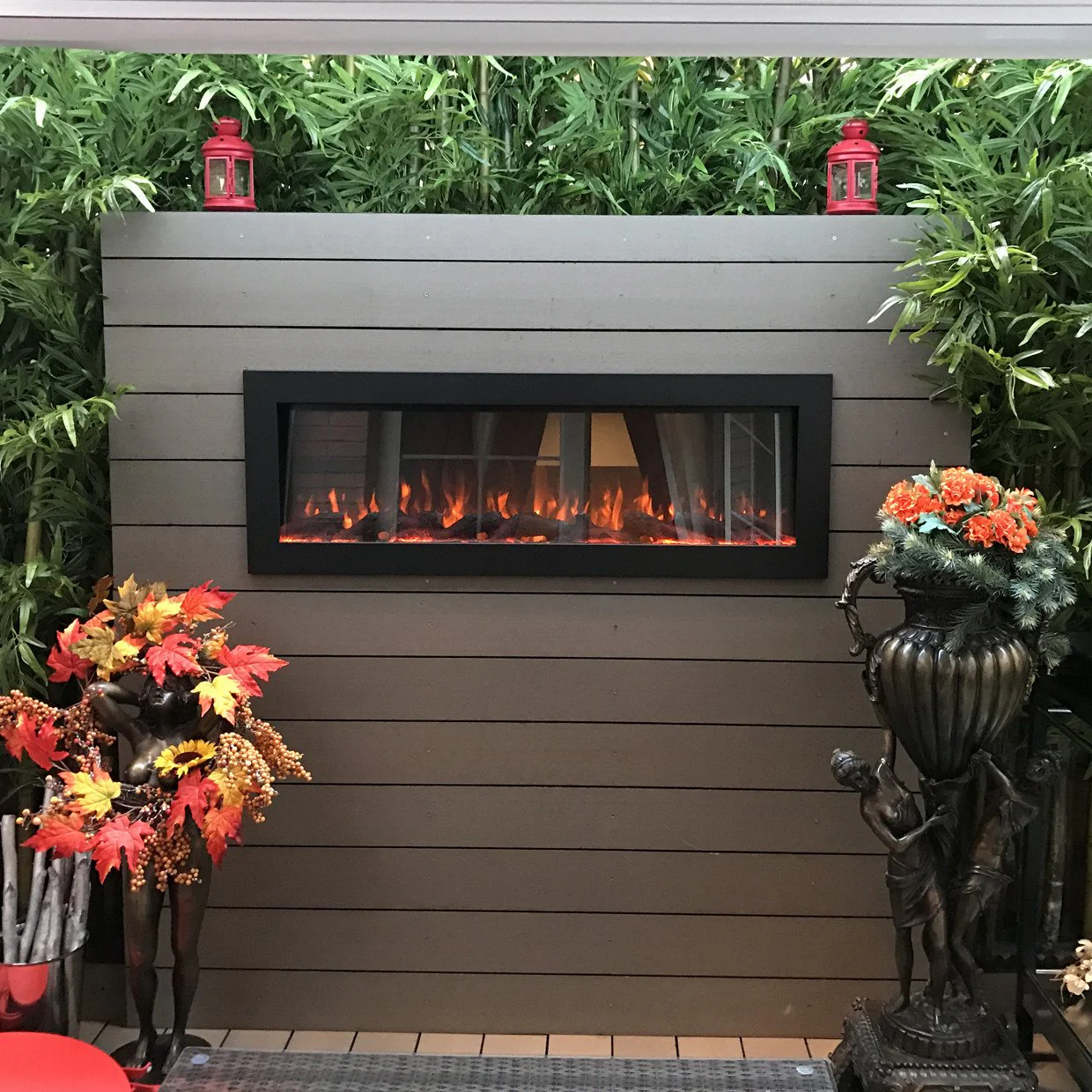 The Sideline Outdoor/Indoor 50 Inch Recessed/Wall Mounted Electric Fireplace (No Heat) 80017