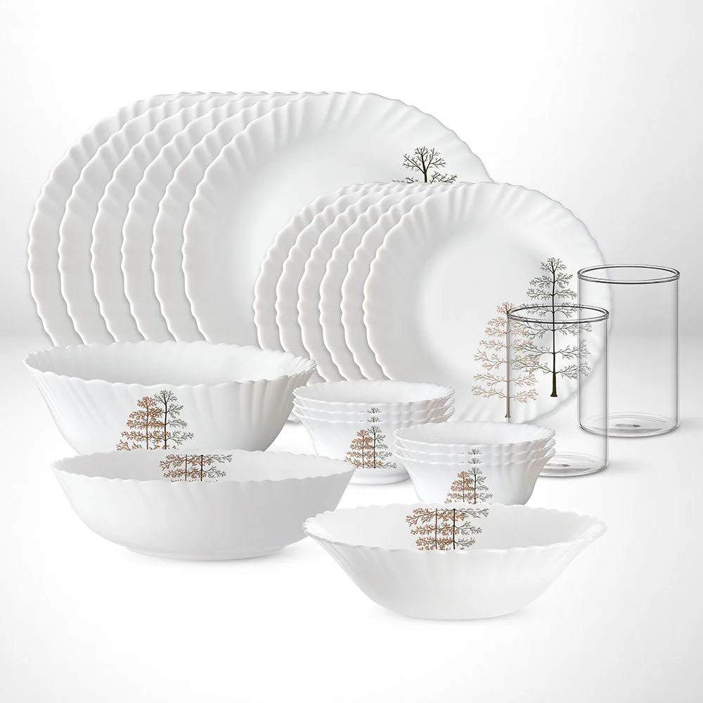 Larah by Borosil Pine Dinner Set, 9 pc