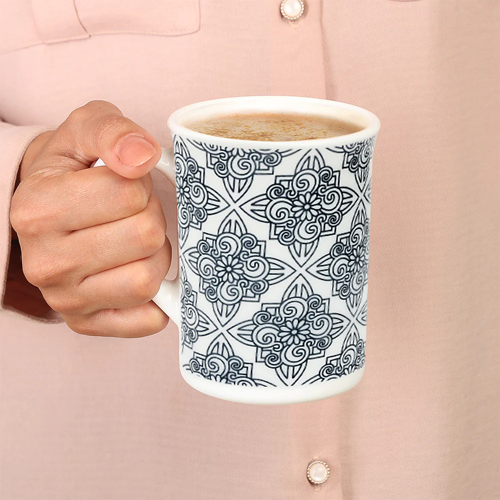 Larah by Borosil Kuba Blue Mug Set, 350ml x 2