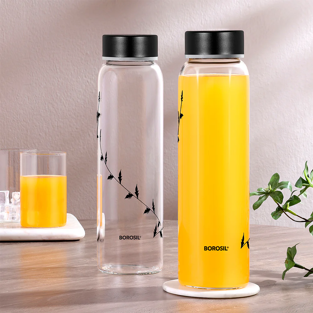 Crysto Black Krip Glass Bottle