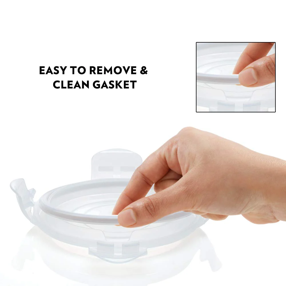 Borosil Indigo Glass Lunchbox, Square x 2 (Flat Bag), 320ml x 2